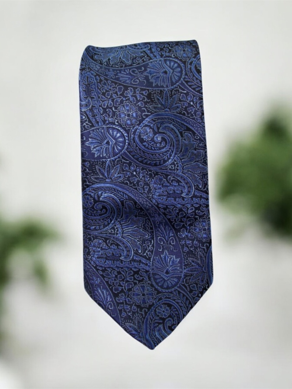 Pierre Cardin Modern Blue Paisley Designer Tie